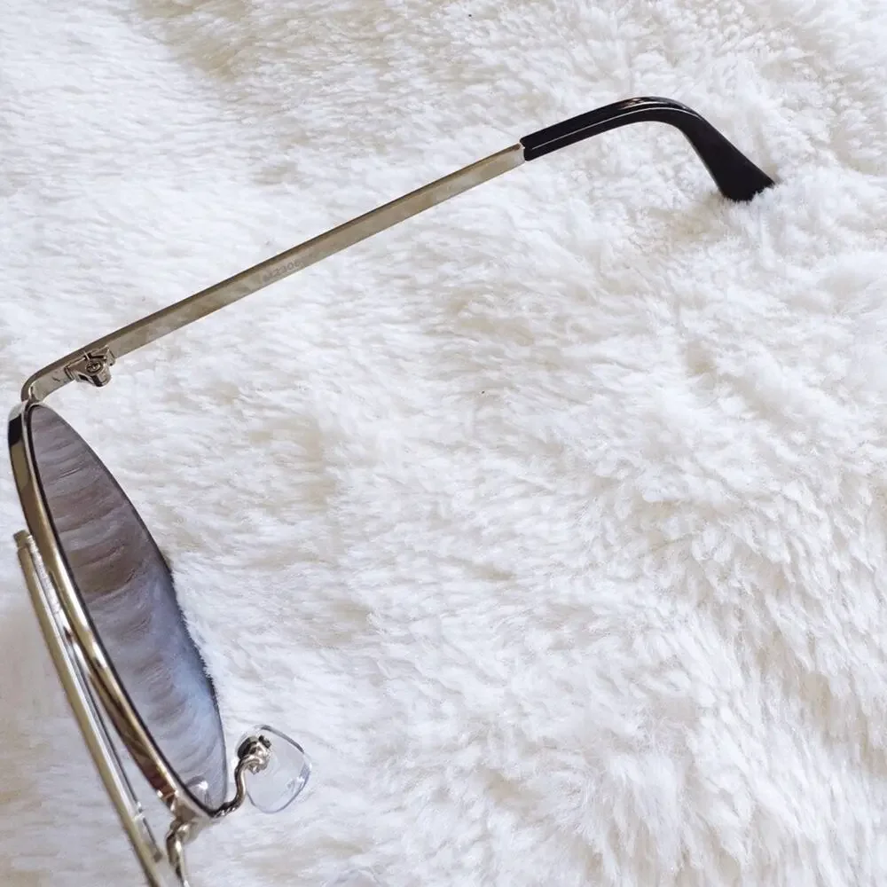 Doug Clear Blue W/ Silver Rim Aviator Sunglasses